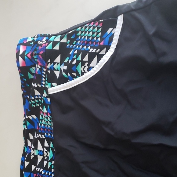 EVALESS Printed Two Piece Swimsuit Zipper Tankini Swimsuit with Skirt 3X NWOT - Picture 12 of 12